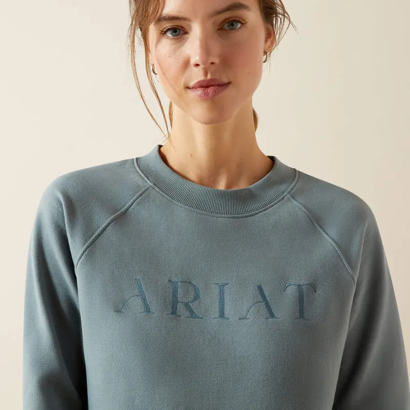 Ariat Martine Sweatshirt Ladies in Steel Sage-1