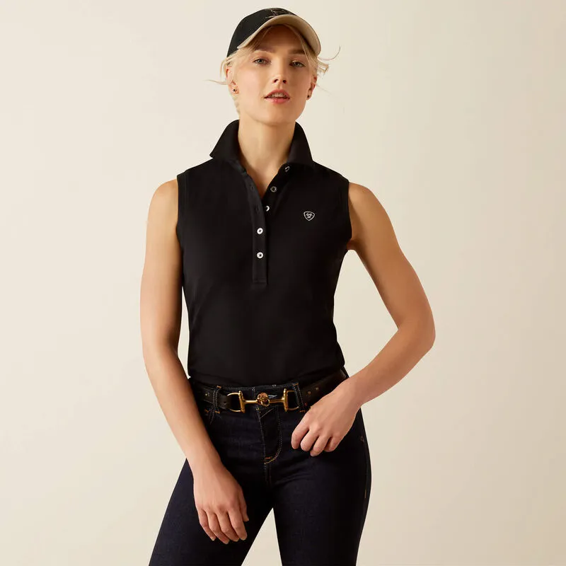 Ariat Prix 3.0 Sleeveless Polo Shirt Ladies in Black