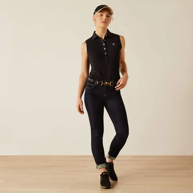 Ariat Prix 3.0 Sleeveless Polo Shirt Ladies in Black-2