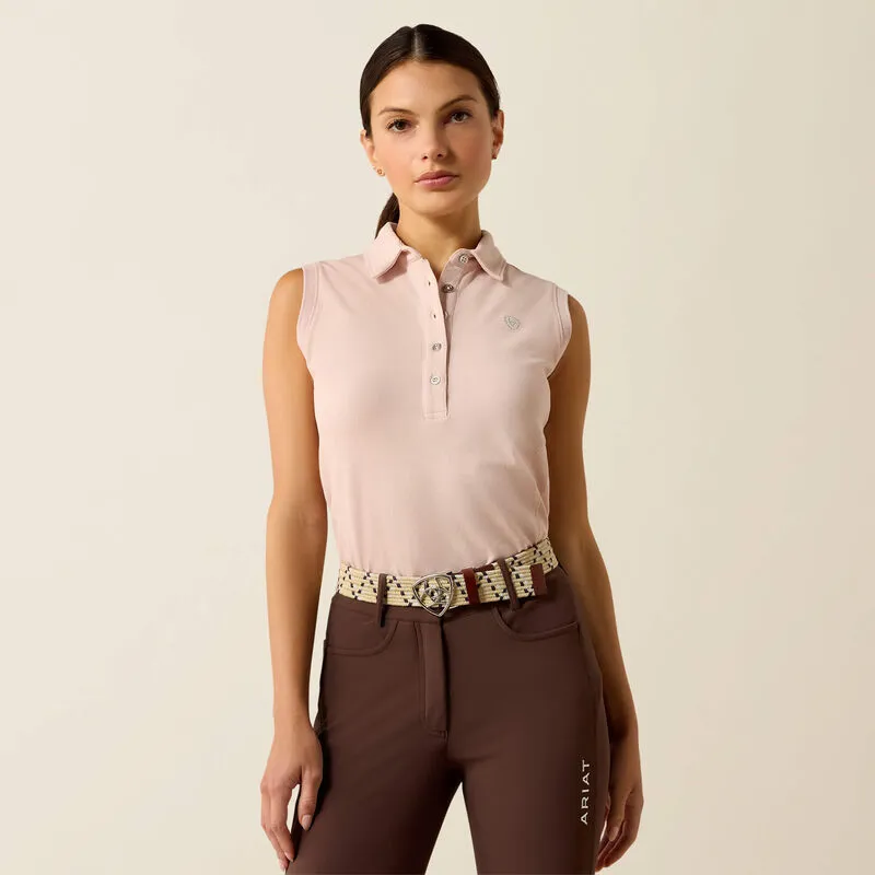 Ariat Prix 3.0 Sleeveless Polo Shirt Ladies in Sepia Rose