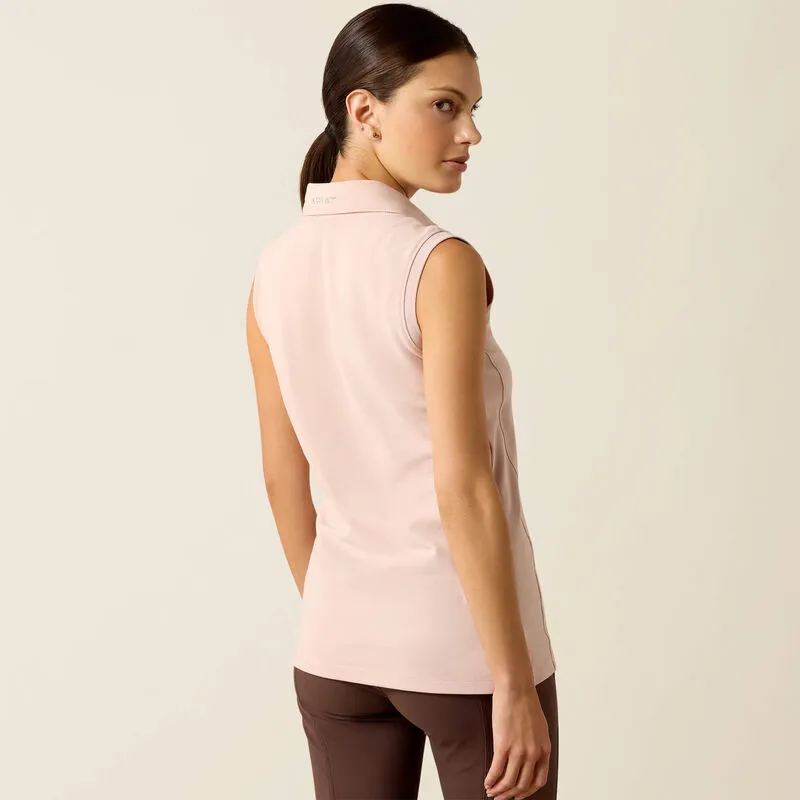 Ariat Prix 3.0 Sleeveless Polo Shirt Ladies in Sepia Rose-4