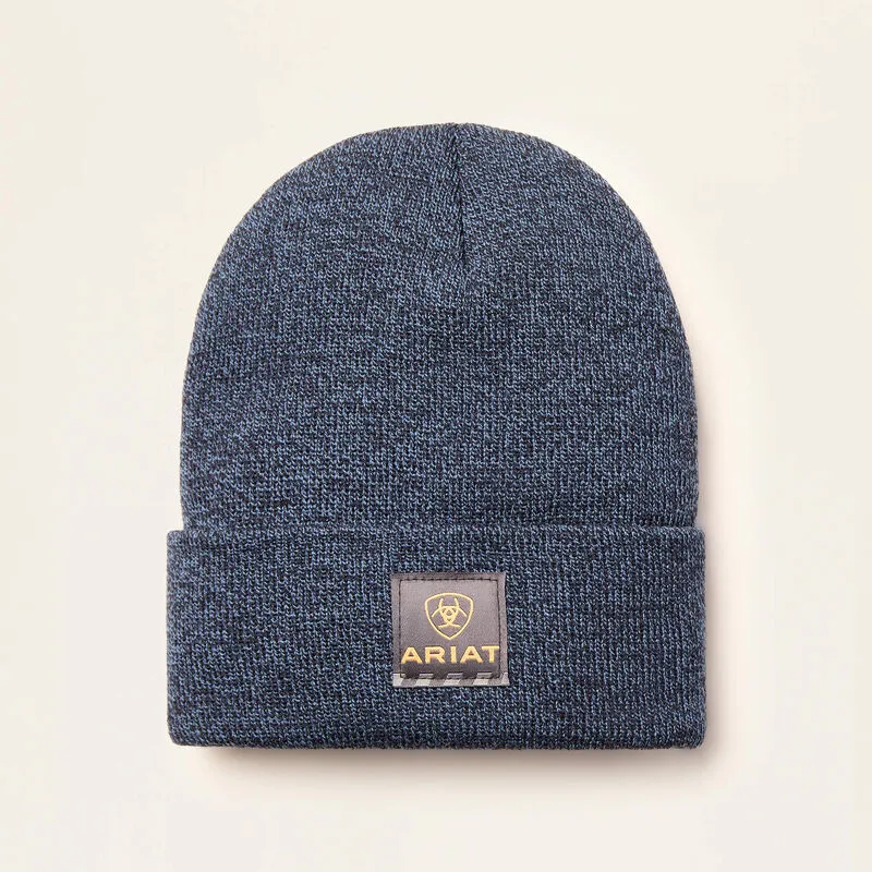 Ariat Rebar Beanie Unisex in Navy and Light Blue
