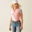 Ariat Taryn Polo Shirt Ladies in Flamingo Pink and Coral Paradise