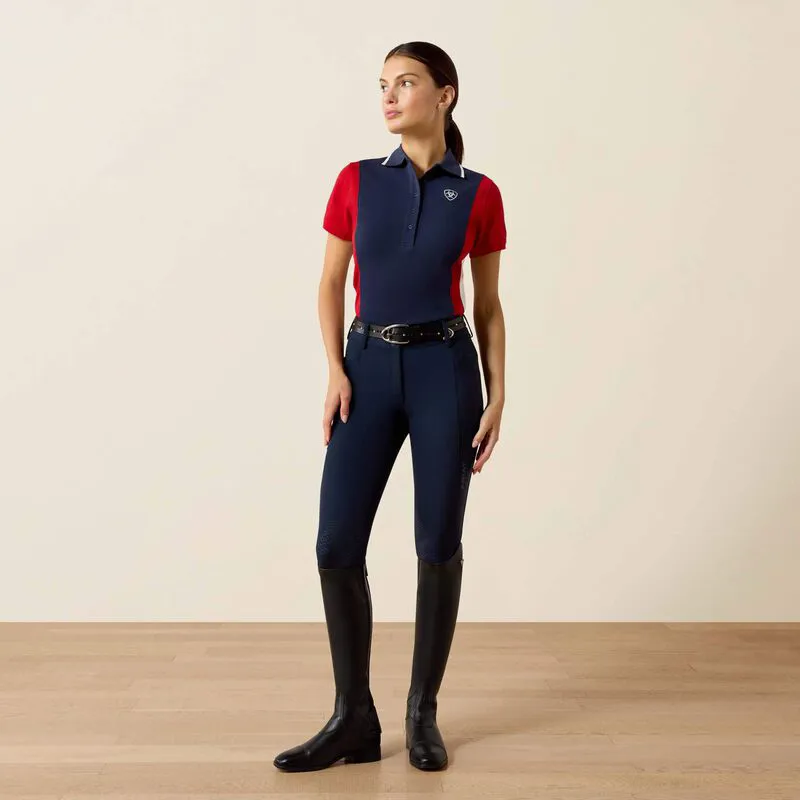 Ariat Taryn Polo Shirt Ladies in Navyt and Red-2