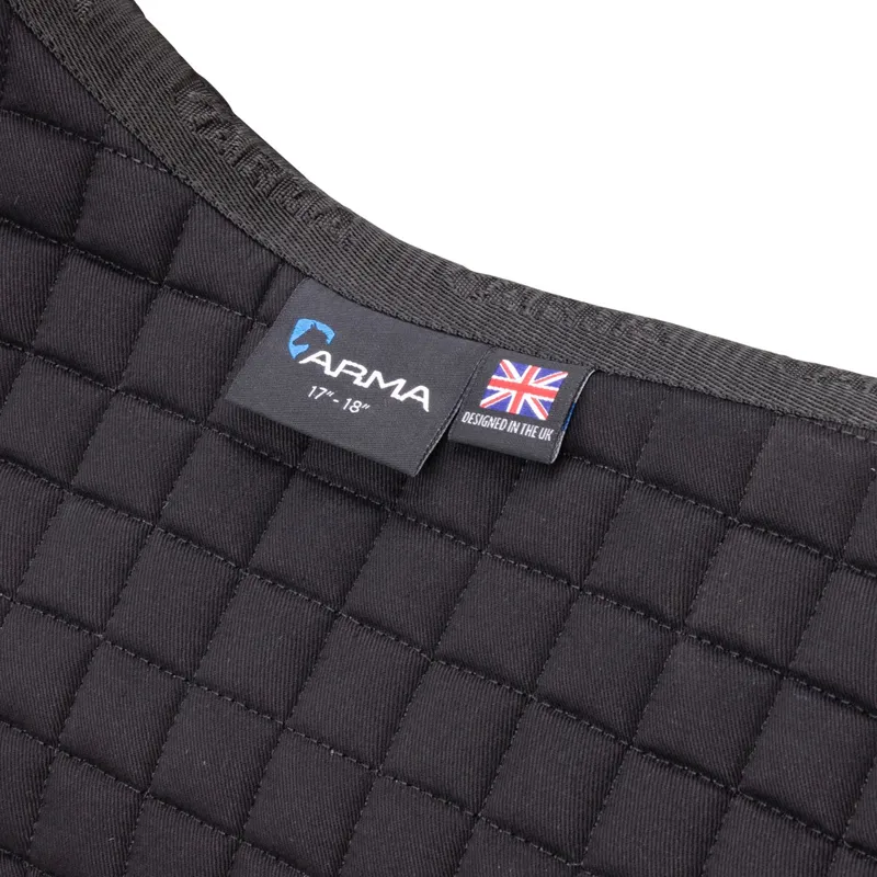 ARMA Deluxe Cotton Dressage Saddlecloth 17-18 Inches in Black-3