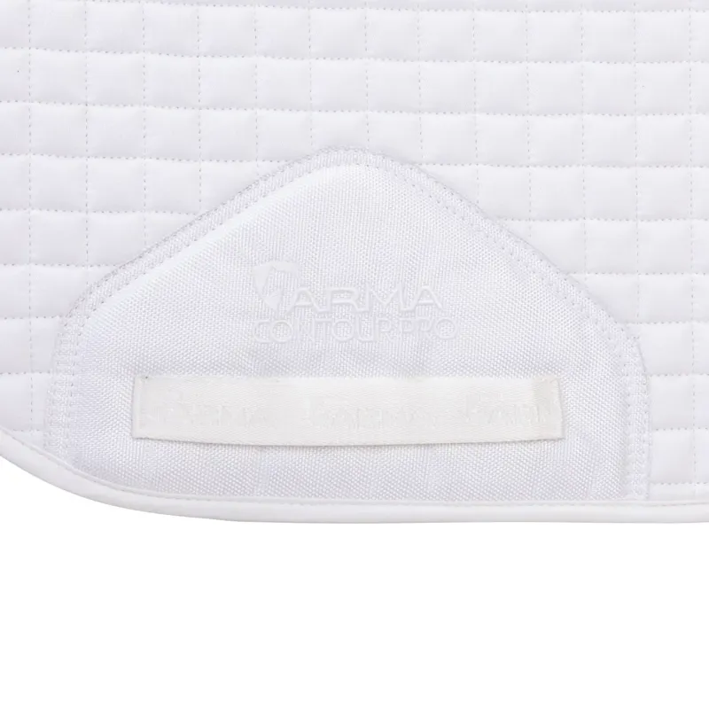 ARMA Deluxe Cotton Dressage Saddlecloth 17-18 Inches in White-3