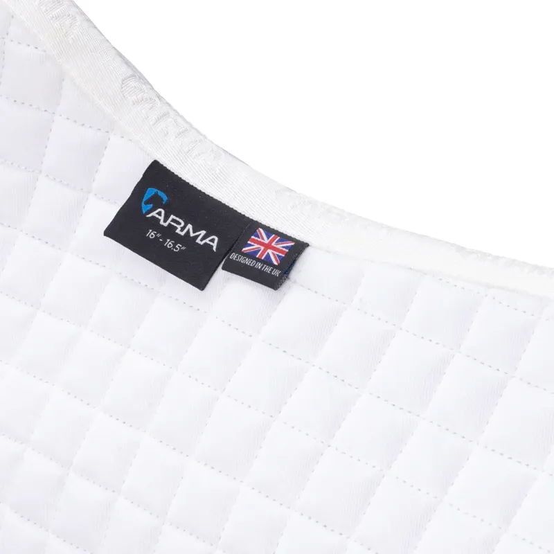ARMA Deluxe Cotton Dressage Saddlecloth 17-18 Inches in White-5
