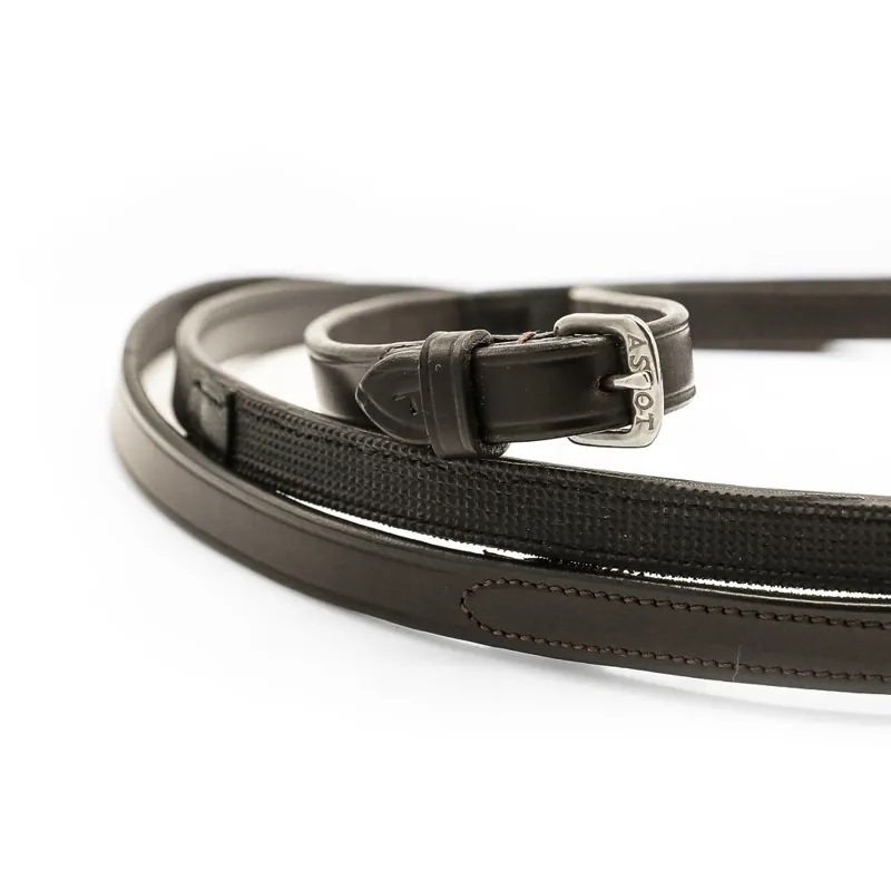 Ascot Dressage Reins in Brown-2