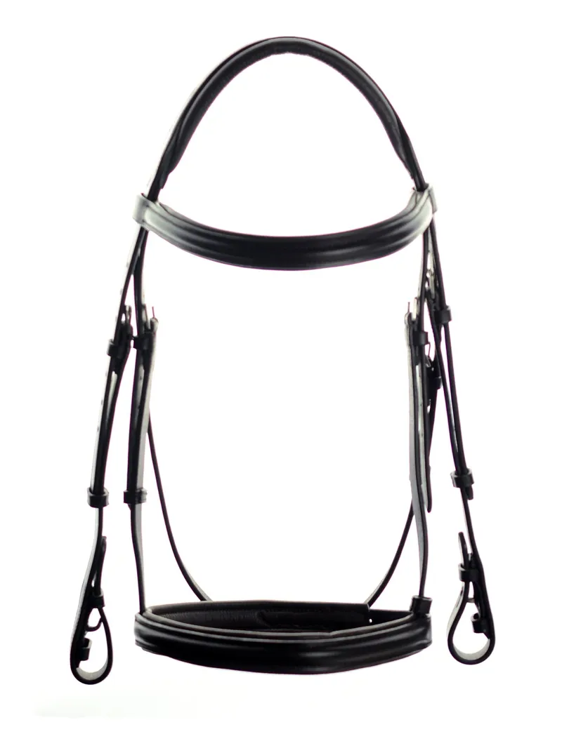 Ascot by Dever Comfort Padded Show Bridle in Black