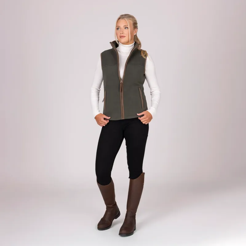 Aubrion Core Fleece Gilet Ladies in Green-3