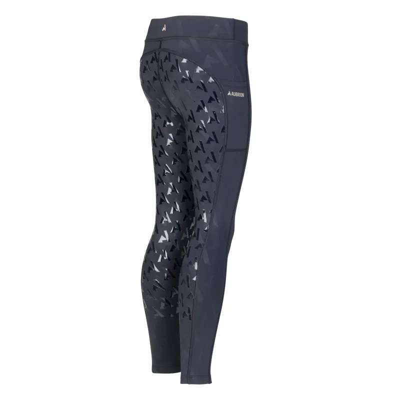 Aubrion React Winter Riding Tights Juniors in Shadow-2