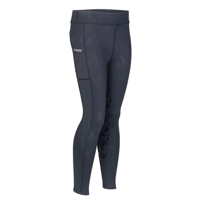 Aubrion React Winter Riding Tights Juniors in Shadow