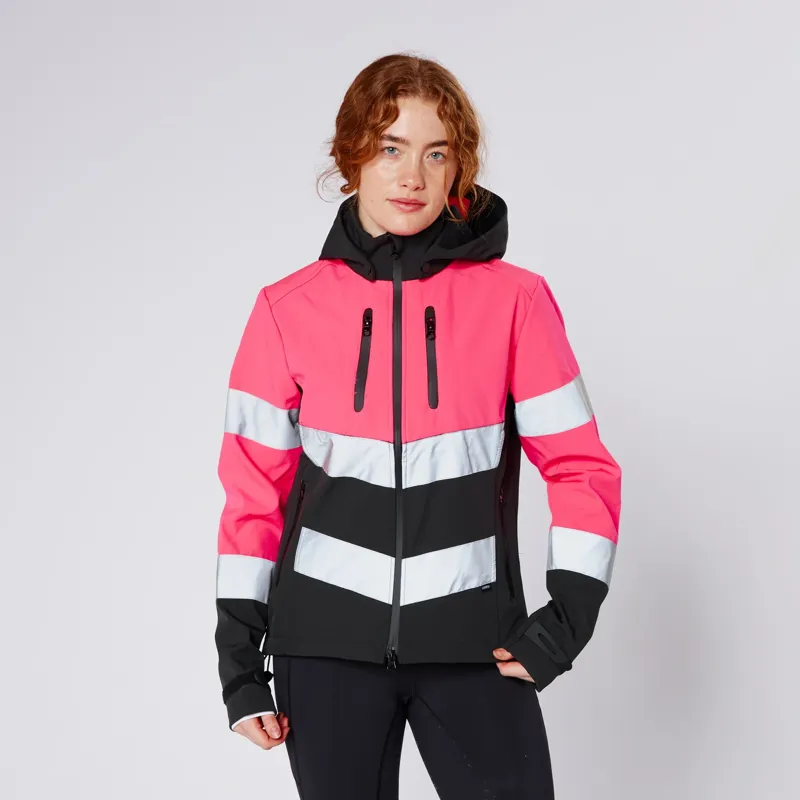 Cameo Equine Water Repellent Hi Viz Jacket Adults in Pink-2