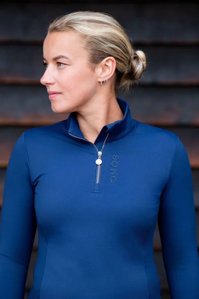Soho Equestrian Sparkle Base Layer Ladies in Midnight Navy-3
