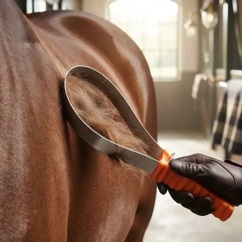 Cameo Equine Shedding Blade in Black and Orange-1