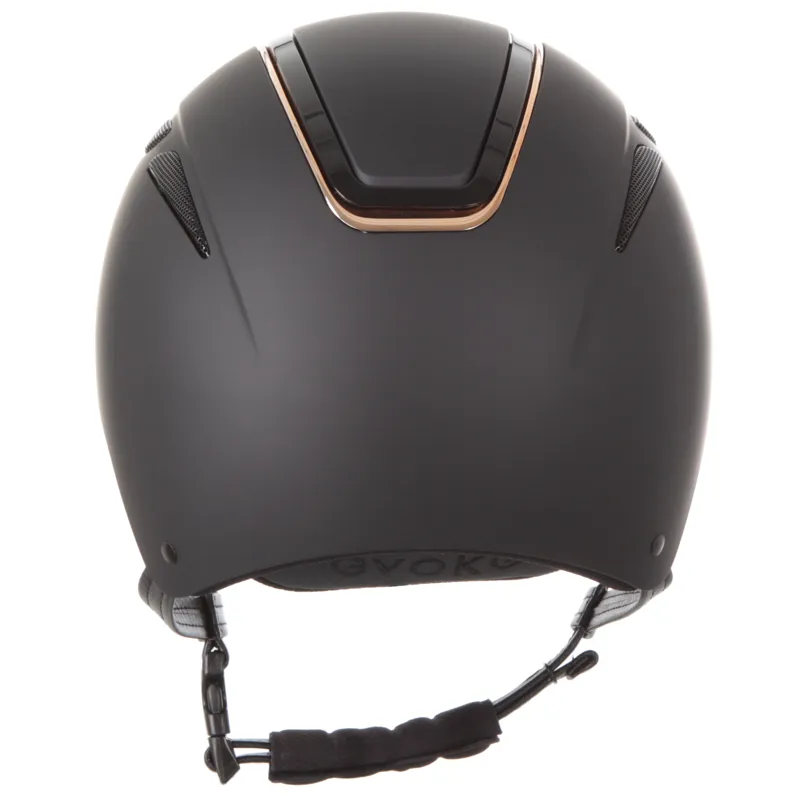 evoke Callisto Classic Peak Riding Hat in Black with Rose Gold-3
