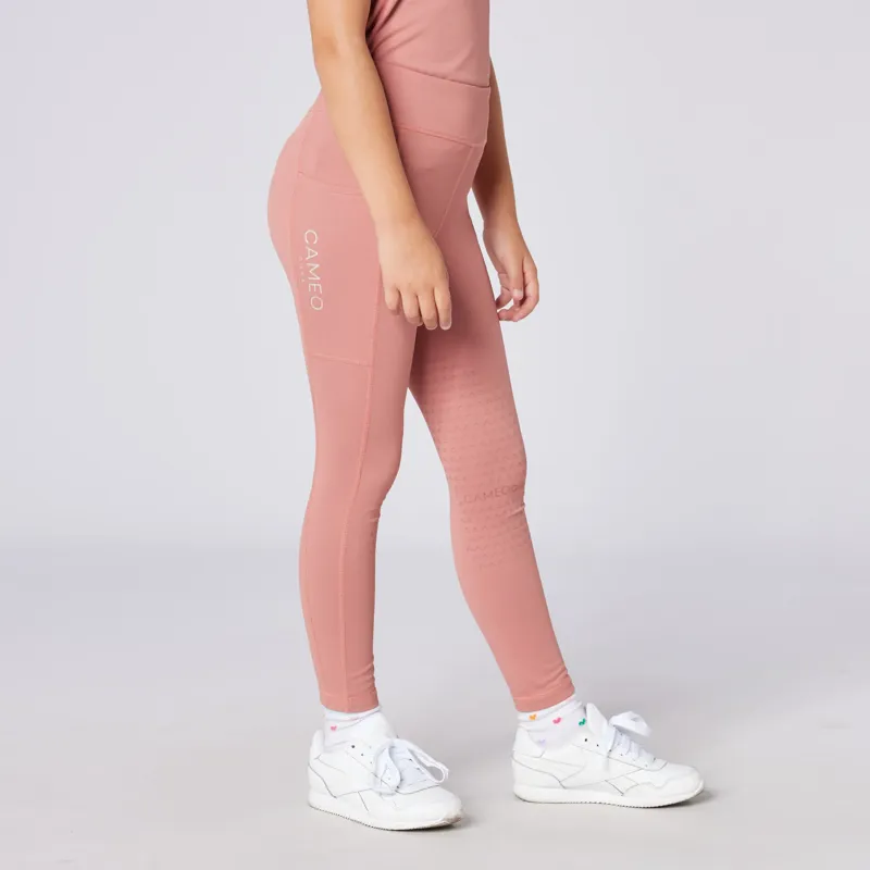 Cameo Core Riding Tights Juniors in Dusky Pink