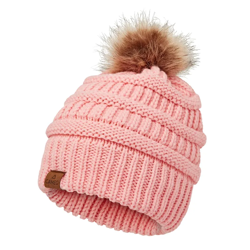 Cameo Winter Bobble Hat in Pink