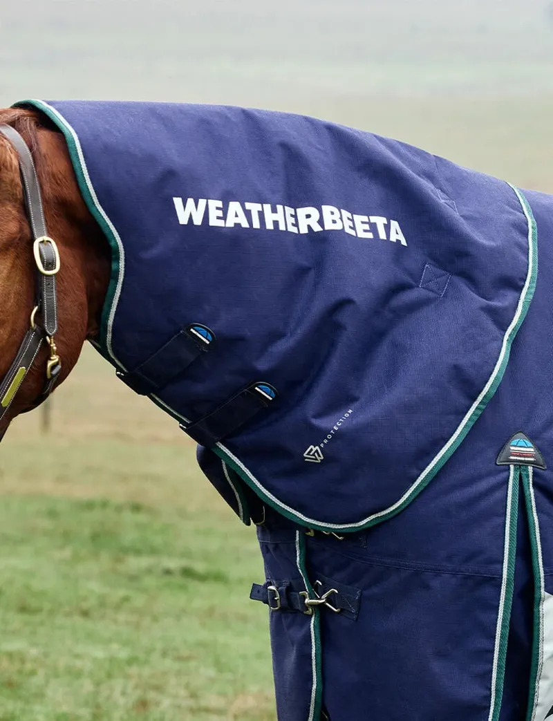 Weatherbeeta Comfitec Plus Dynamic Detach-a-Neck 220g Turnout Rug in Navy and Forest-2