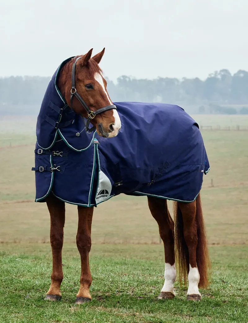 Weatherbeeta Comfitec Plus Dynamic Detach-a-Neck 220g Turnout Rug in Navy and Forest-1