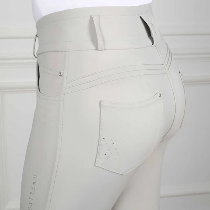Coldstream Ledmore Diamante Breeches Ladies in Pearl Grey-3