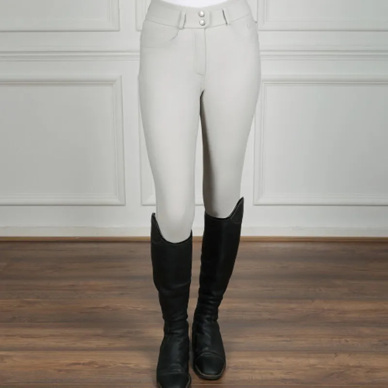 Coldstream Ledmore Diamante Breeches Ladies in Pearl Grey
