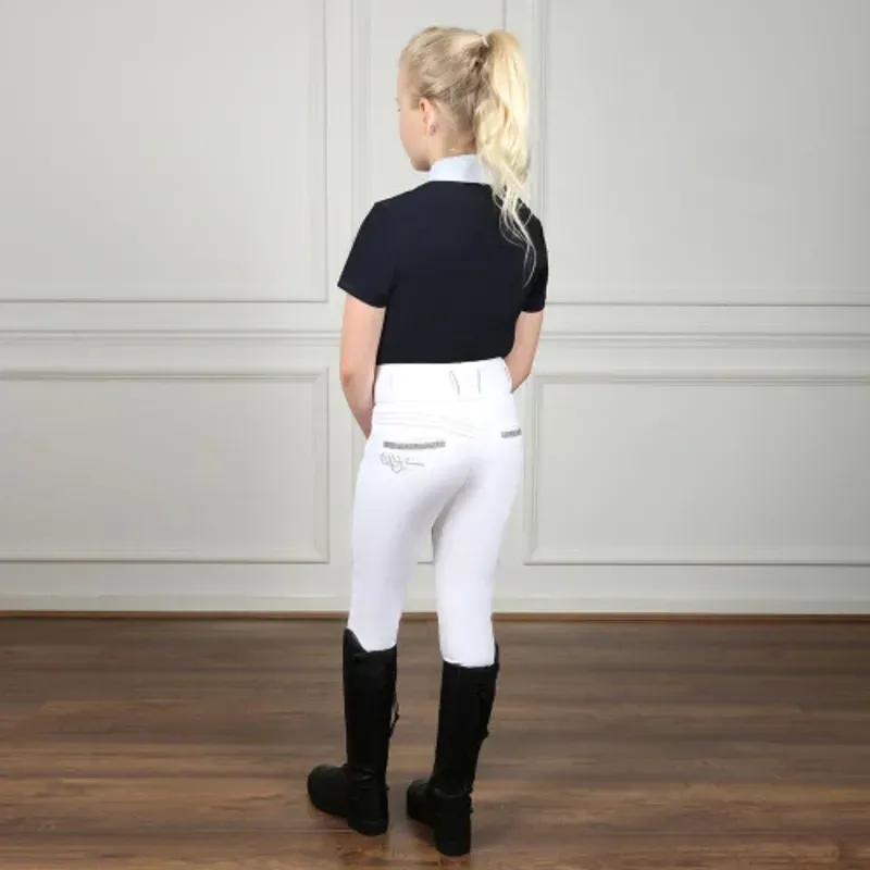 Coldstream Ledmore Diamante Riding Tights Juniors in White-2