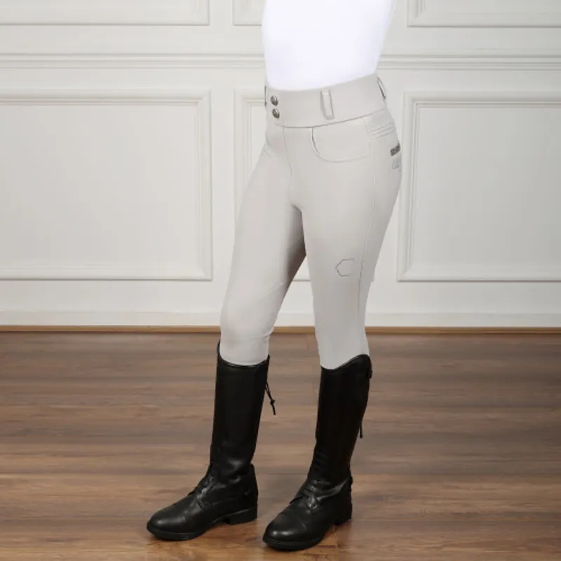 Coldstream Ledmore Diamante Riding Tights Next Generation in Pearl Grey