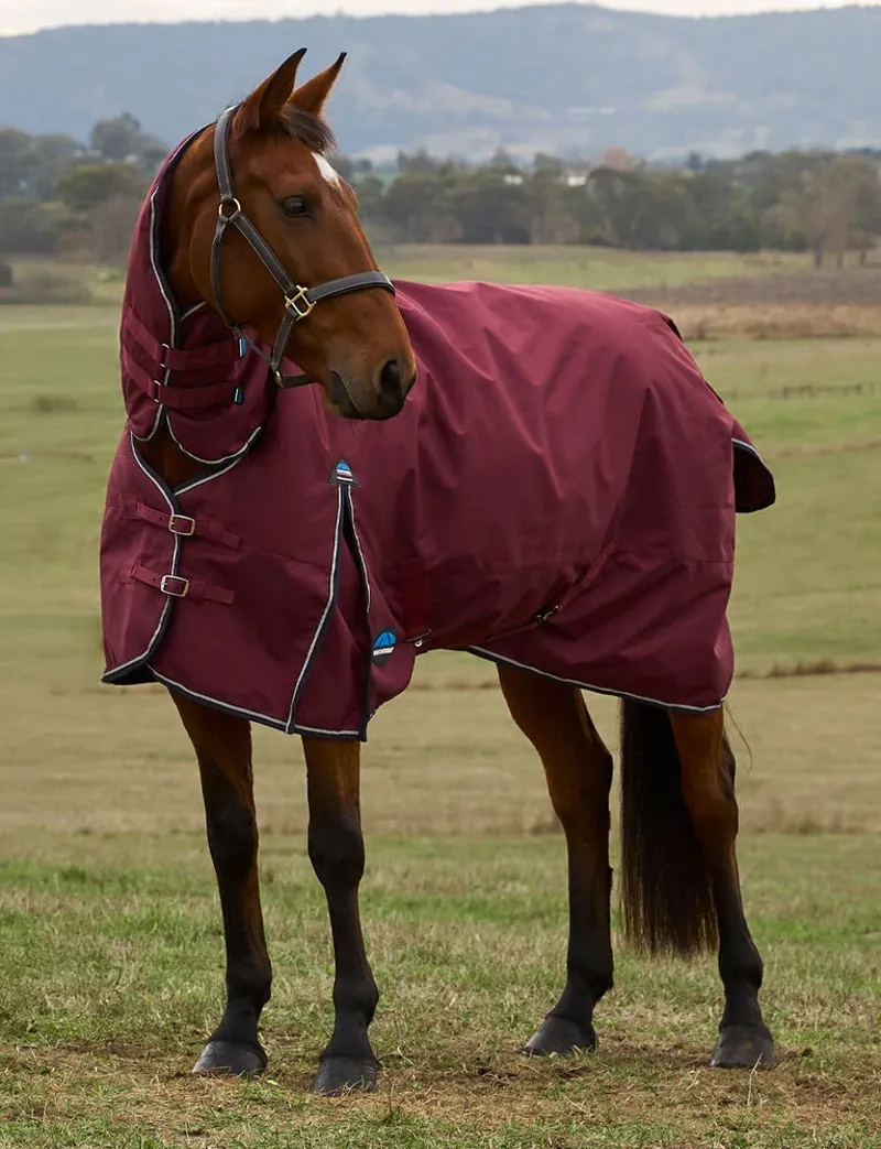 Weatherbeeta Comfitec Prelim Combo 0g Turnout Rug in Burgundy and Navy