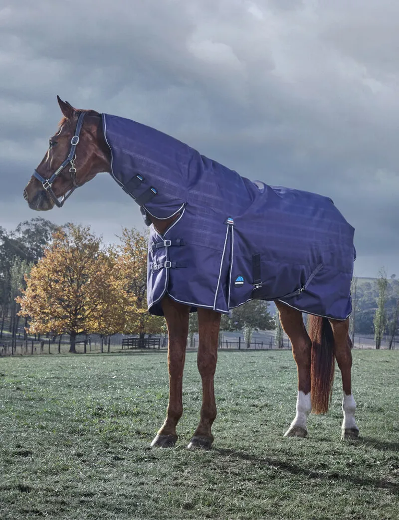 Weatherbeeta Comfitec Prelim Combo 220g Turnout Rug in Navy Plaid-2