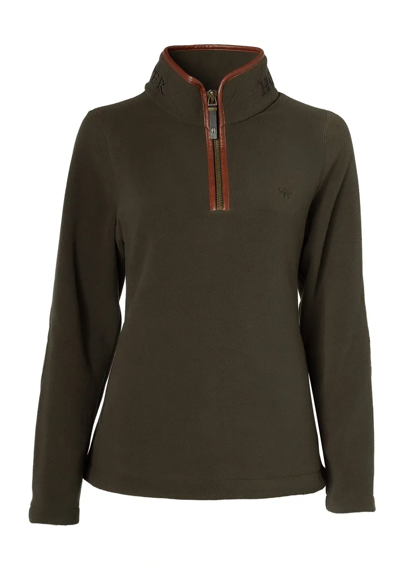 Holland Cooper Country Fleece Quarter Zip Ladies in Khaki-4