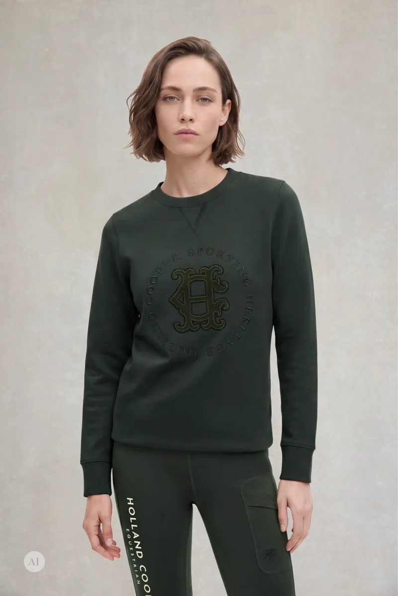 Holland Cooper Cranborne Crystal Crew - Ivy Green