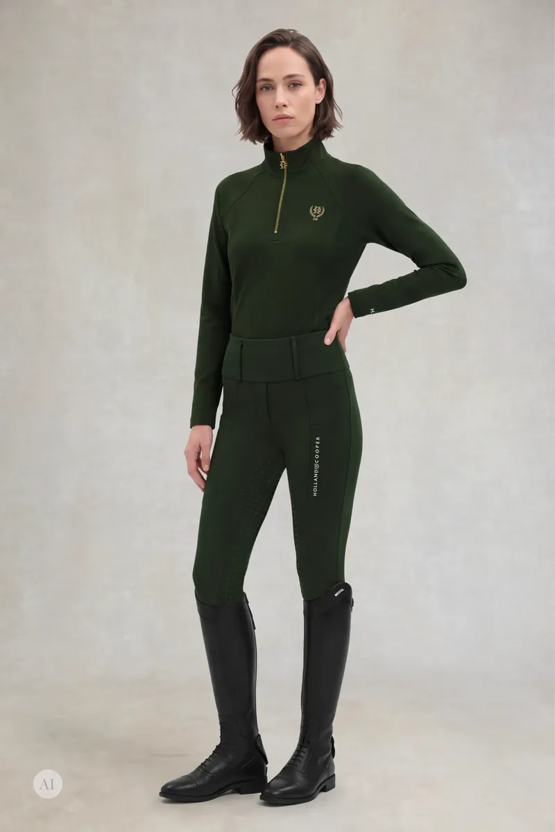 Holland Cooper Cranborne Contour Breeches Ladies in Dark Olive-2