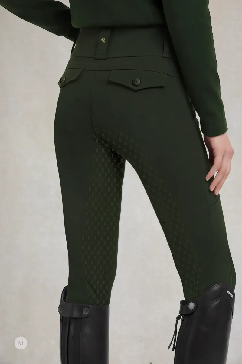 Holland Cooper Cranborne Contour Breeches Ladies in Dark Olive-3