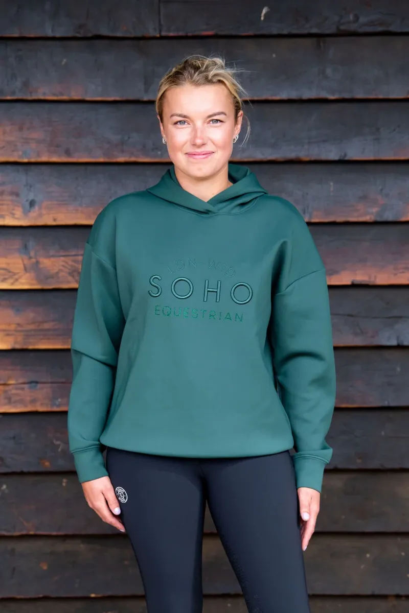 Soho Equestrian Hoodie Ladies in Dark Green