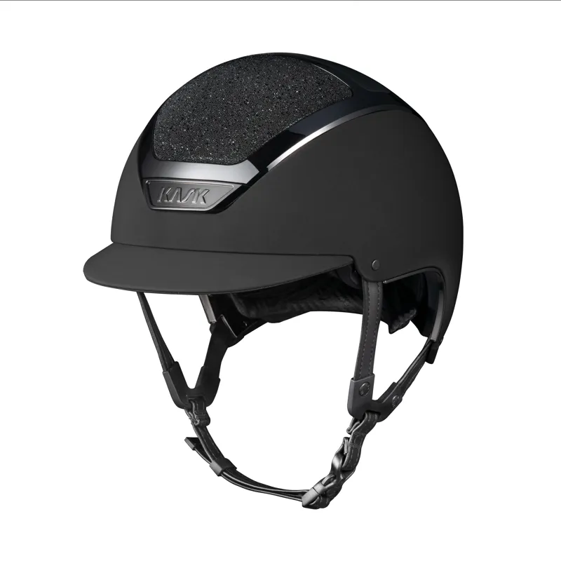 Kask Dogma Chrome II Riding Hat in Black with Swarovski Carpet