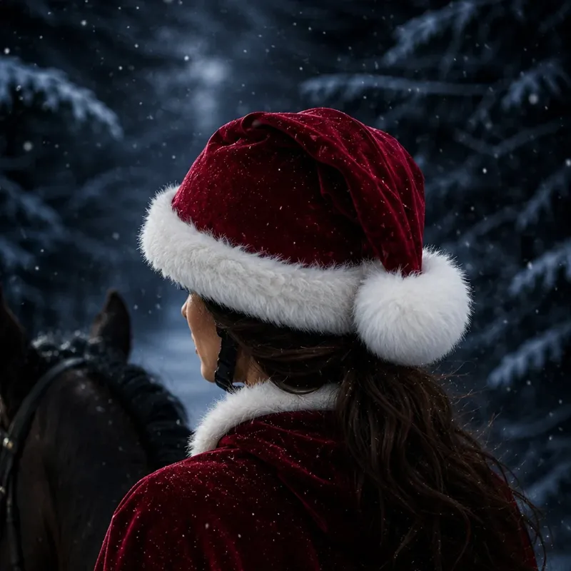 Equetech Deluxe Santa Hat Silk - Red-2