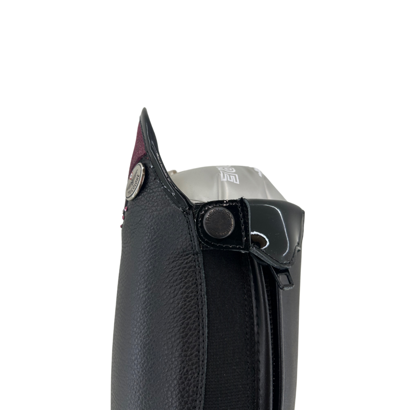 DeNiro Salentino Tall Riding Boots in Black with Pink Purgina Glitter-5