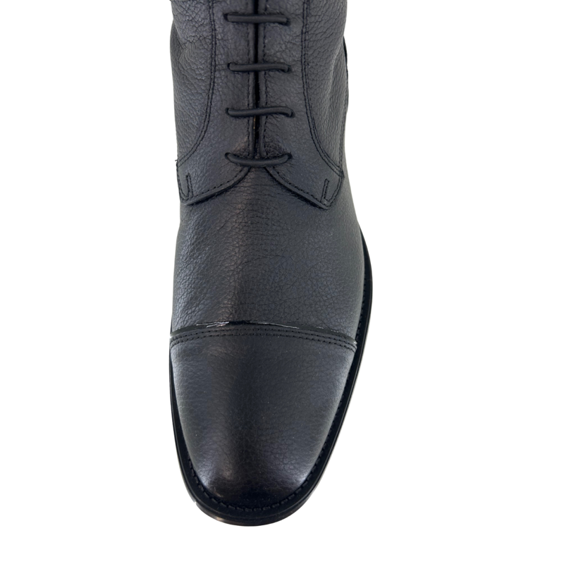 DeNiro Salentino Tall Riding Boots in Black with Pink Purgina Glitter-6