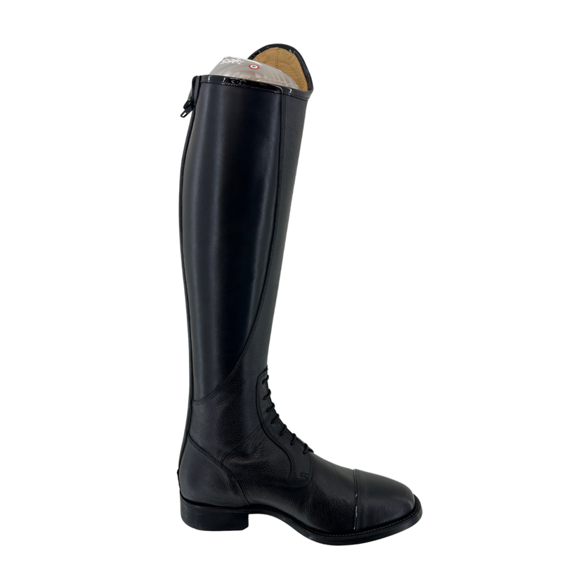 DeNiro Salentino Tall Riding Boots in Black with Pink Purgina Glitter-3