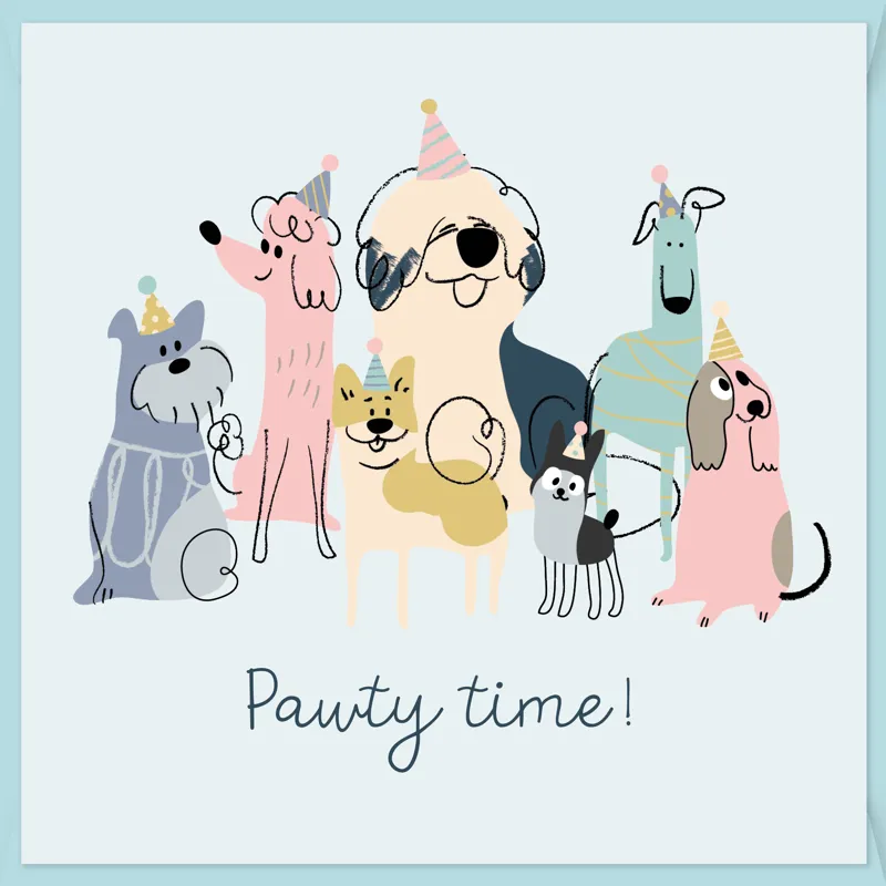 Doodley Dogs Pawty Time Card