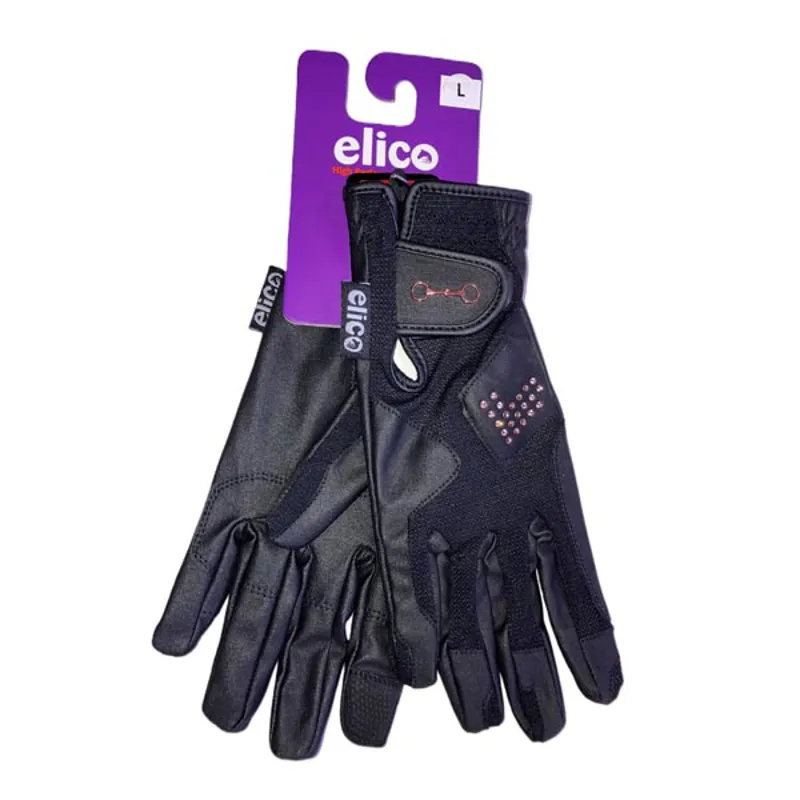 Elico Willoughby Riding Gloves in Black-1
