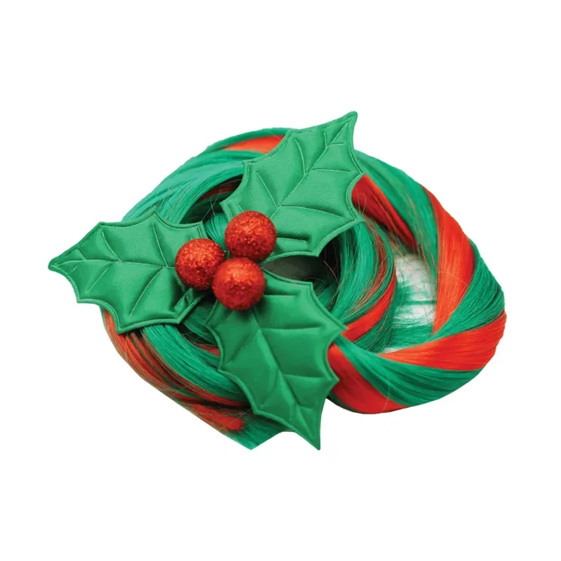 Equetech Christmas Holly Festive Christmas Tail Tassel in Green