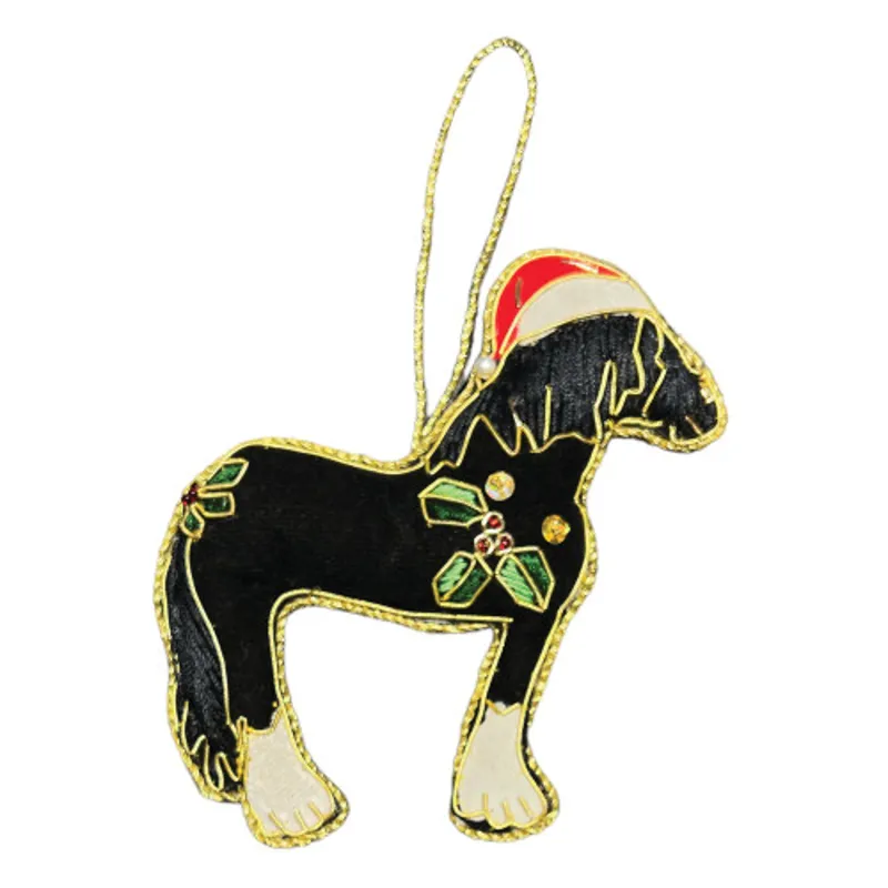 Equetech Cob Horse Beaded Embroidered Christmas Tree Decoration