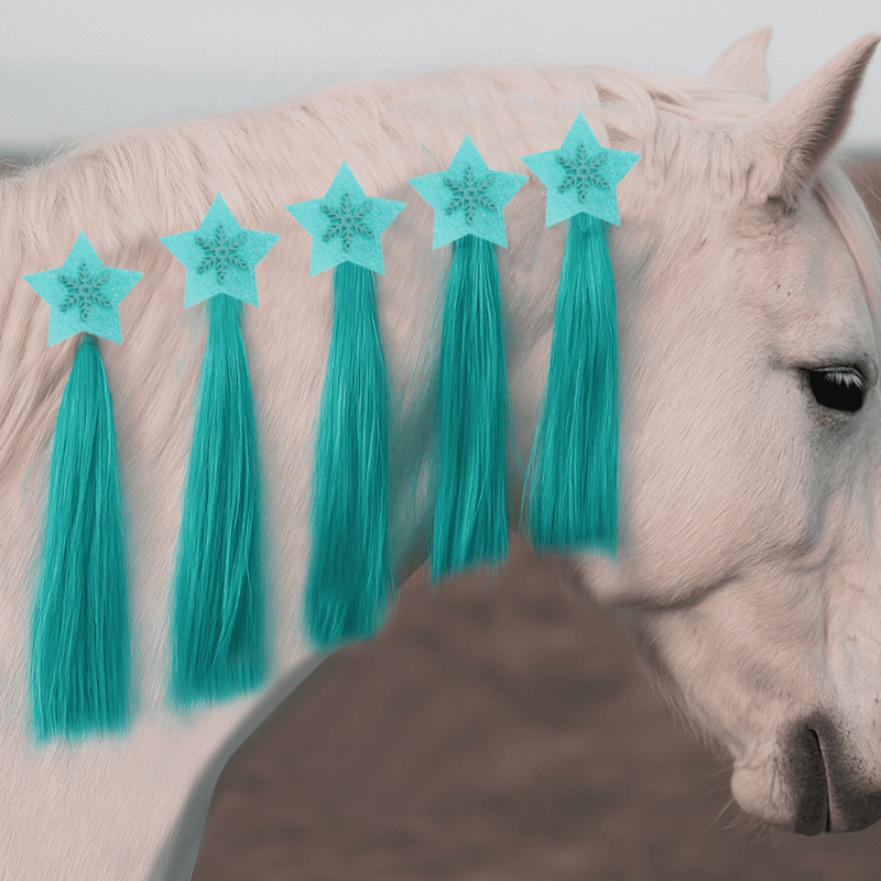 Equetech Icicle Horse Mane Tassels 5 Pack in Blue-1
