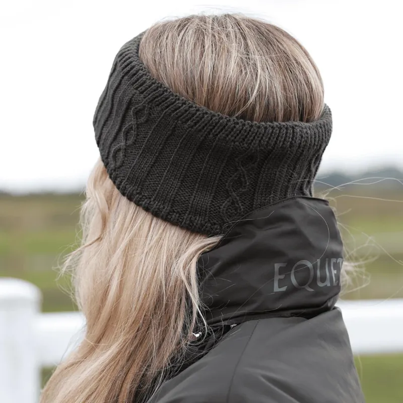 Equetech Reknit Recycled Cable Knit Headband in Alpine Green-1