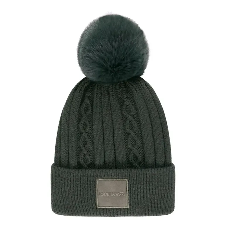 Equetech Reknit Recycled Cable Waterproof Knit Hat in Alpine Green