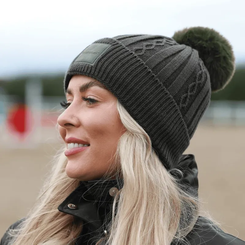 Equetech Reknit Recycled Cable Waterproof Knit Hat in Alpine Green-3