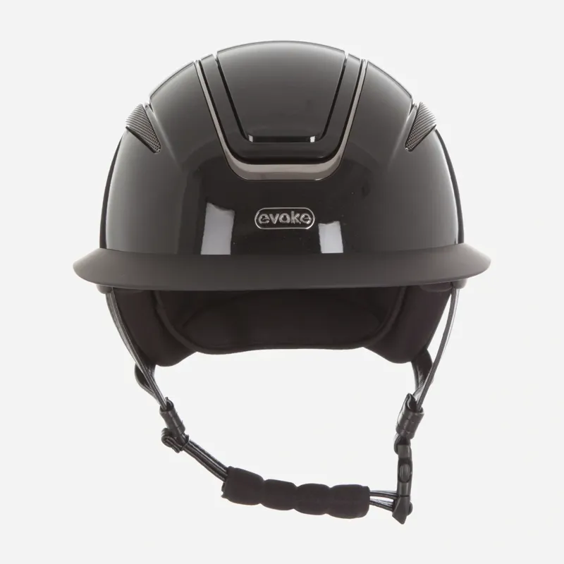 Evoke Callisto Wide Peak Riding Hat in Black Metallic and Gunmetal