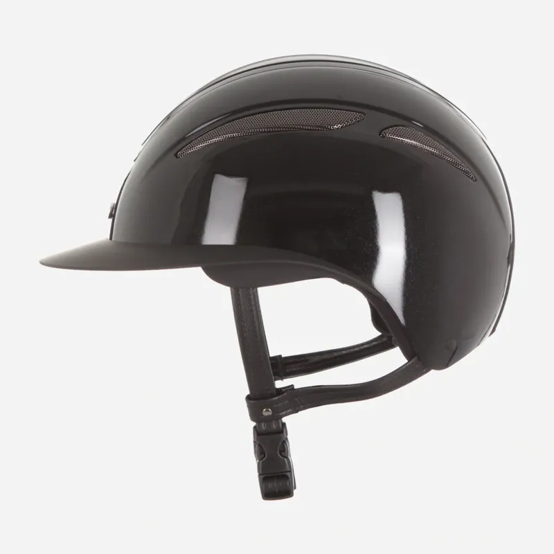 Evoke Callisto Wide Peak Riding Hat in Black Metallic and Gunmetal-3